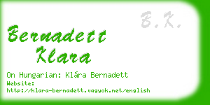 bernadett klara business card