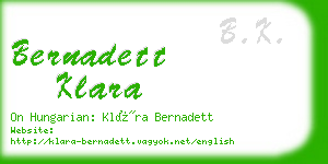 bernadett klara business card